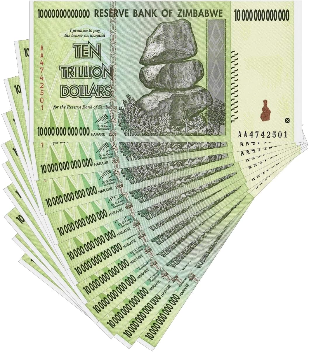 ジンバブエドル 50兆ドル紙幣 １０枚100兆紙幣 - コレクション