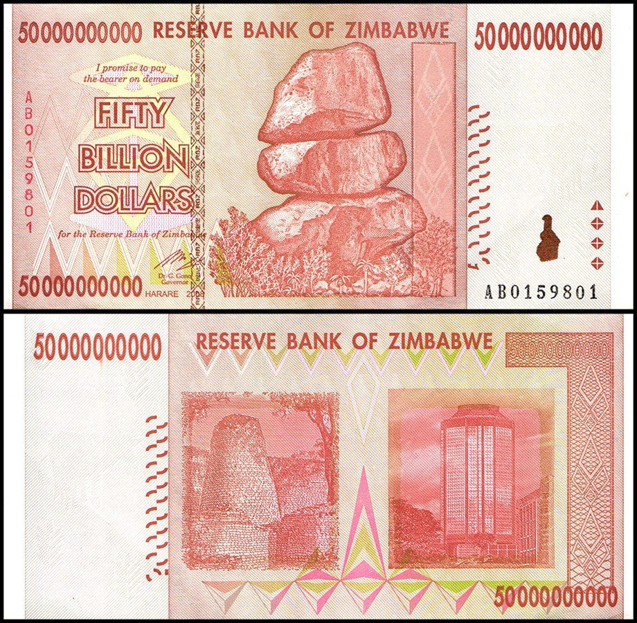 ジンバブエ】500億 ジンバブエ・ドル（３次紙幣） – 紙幣館オンライン 