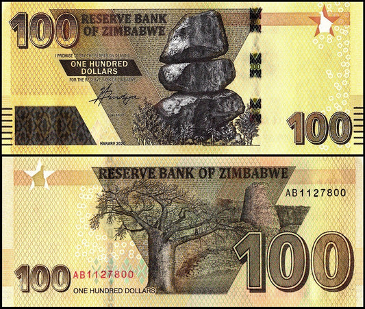 【ジンバブエ】100ドル　（５次紙幣）