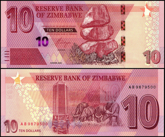 【ジンバブエ】10ドル　（５次紙幣）
